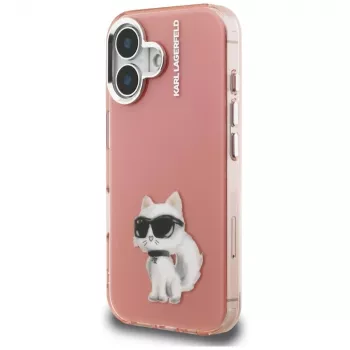Karl Lagerfeld IML Aquarelle Choupette & Logo Θήκη για iPhone 16, Ροζ