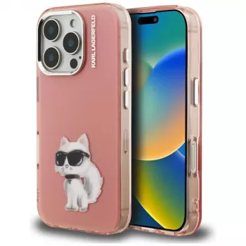 Karl Lagerfeld IML Aquarelle Choupette & Logo Θήκη για Apple iPhone 16 Pro, Ροζ