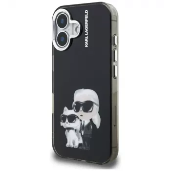 KARL LAGERFELD IML Aquarelle Karl & Choupette & Logo Θήκη για Apple iPhone 16, Μαύρο