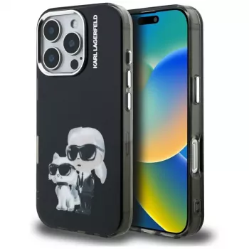 Karl Lagerfeld IML Aquarelle Karl & Choupette & Logo Θήκη για Apple iPhone 16 Pro Max, Μαύρο