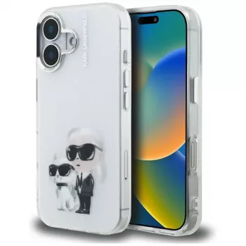 Karl Lagerfeld IML Aquarelle Karl & Choupette & Logo Θήκη για Apple iPhone 16, Λευκό