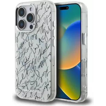 KARL LAGERFELD IML Karl ScriptPattern MagSafe Θήκη για Apple iPhone 16 Pro Max - Λευκό