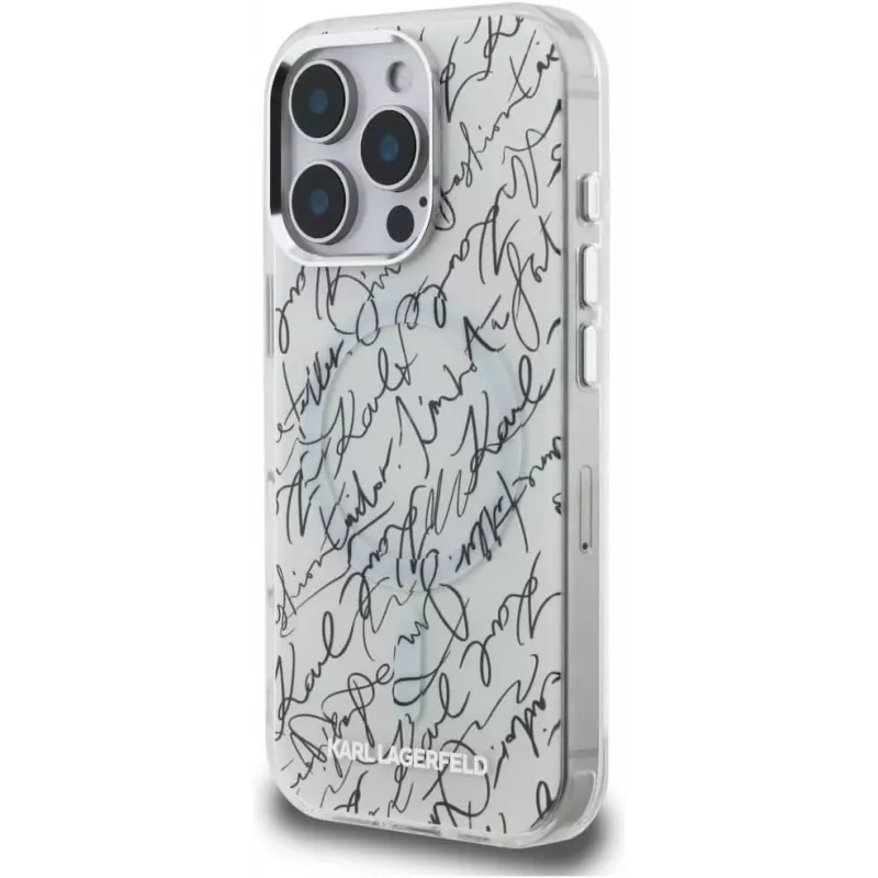 KARL LAGERFELD IML Karl ScriptPattern MagSafe Θήκη για Apple iPhone 16 Pro Max - Λευκό