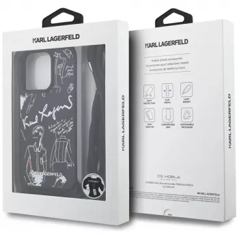 Karl Lagerfeld Crossbody GrainedPattern & Logo Θήκη για Apple iPhone 16 Pro Max, Μαύρο