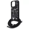 Karl Lagerfeld Crossbody GrainedPattern & Logo Θήκη για Apple iPhone 16 Pro Max, Μαύρο