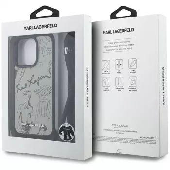 Karl Lagerfeld Crossbody Θήκη με ανάγλυφο μοτίβο & λογότυπο για iPhone 16 Pro Max, Γκρι