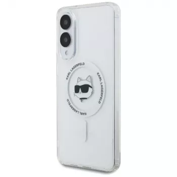 Karl Lagerfeld Button Choupette Head Printed Logo MagSafe Θήκη για Samsung Galaxy S25 Edge Λευκό
