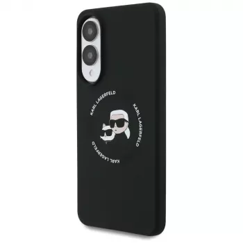 KARL LAGERFELD Silicone Double Heads and Circle MagSafe Θήκη για Samsung Galaxy S25 Edge, Μαύρο