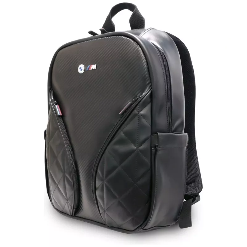 BMW Carbon Pockets & Metal Logo Σακίδιο Laptop 16 inch Μαύρο