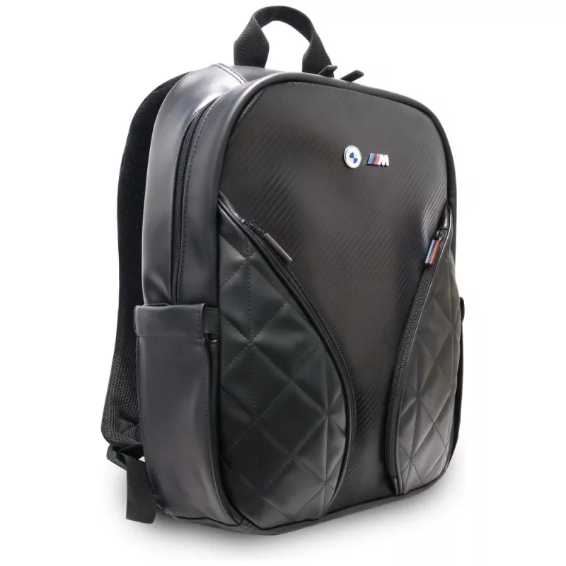 BMW Carbon Pockets & Metal Logo Σακίδιο Laptop 16 inch Μαύρο
