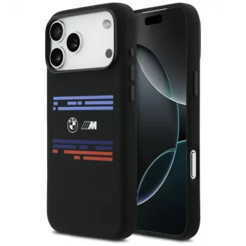 BMW M Silicon Horizontal Line MagSafe Θήκη για Apple iPhone 17 Pro Max, Μαύρο