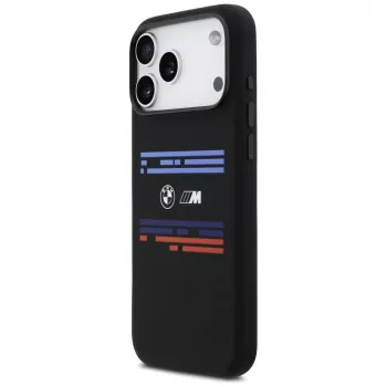 BMW M Silicon Horizontal Line MagSafe Θήκη για Apple iPhone 17 Pro Max, Μαύρο