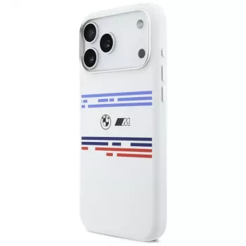 BMW M Silicon Horizontal Line MagSafe Θήκη για iPhone 17 Pro Max Λευκό