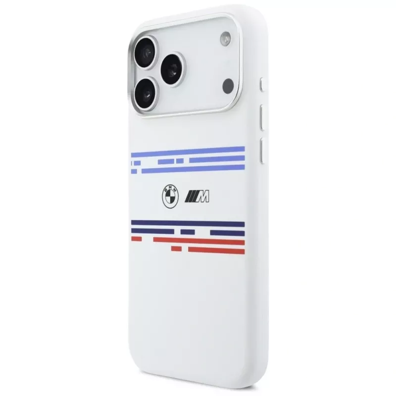 BMW M Silicon Horizontal Line MagSafe Θήκη για iPhone 17 Pro Max Λευκό
