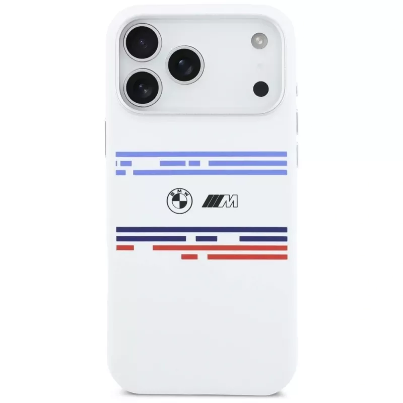 BMW M Silicon Horizontal Line MagSafe Θήκη για iPhone 17 Pro Max Λευκό