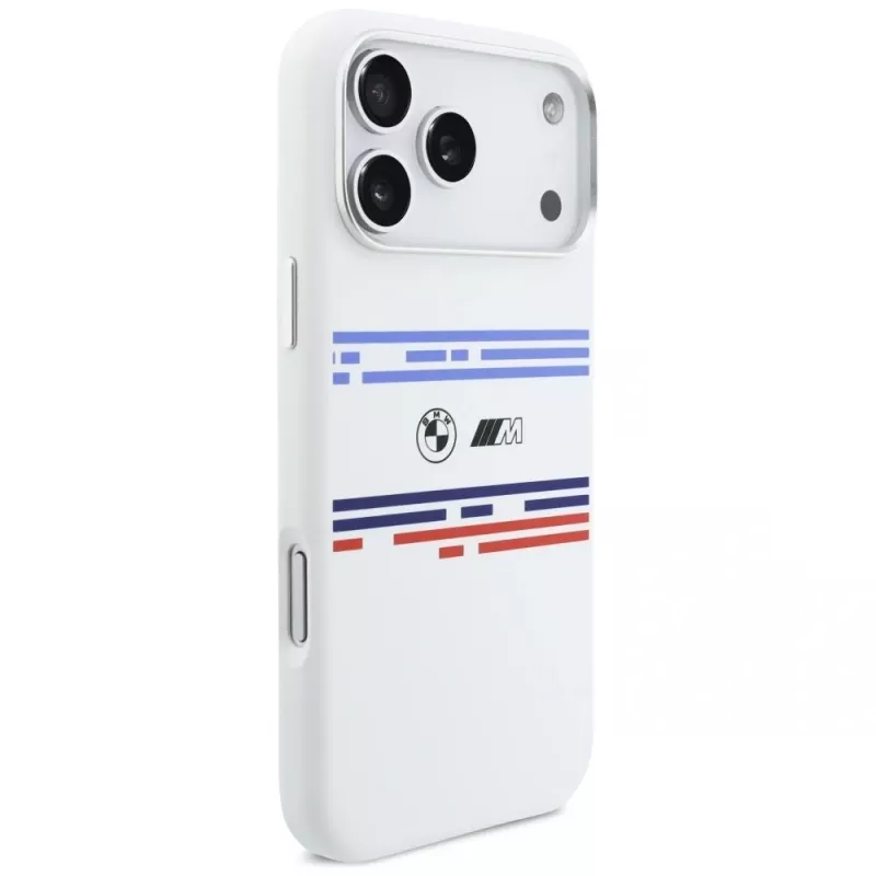 BMW M Silicon Horizontal Line MagSafe Θήκη για iPhone 17 Pro Max Λευκό