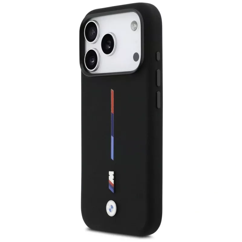 BMW M Silicon Tricolor Line MagSafe Θήκη για iPhone 17 Pro Μαύρο