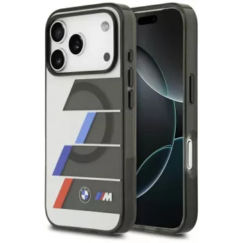 BMW M IML Metal Buttons TricolorLines MagSafe Θήκη για iPhone 17 Pro Max Ανθρακί