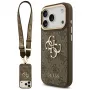 Guess 4G Big Classic Logo BigStrap Metal Buttons Θήκη για Apple iPhone 17 Pro, Καφέ