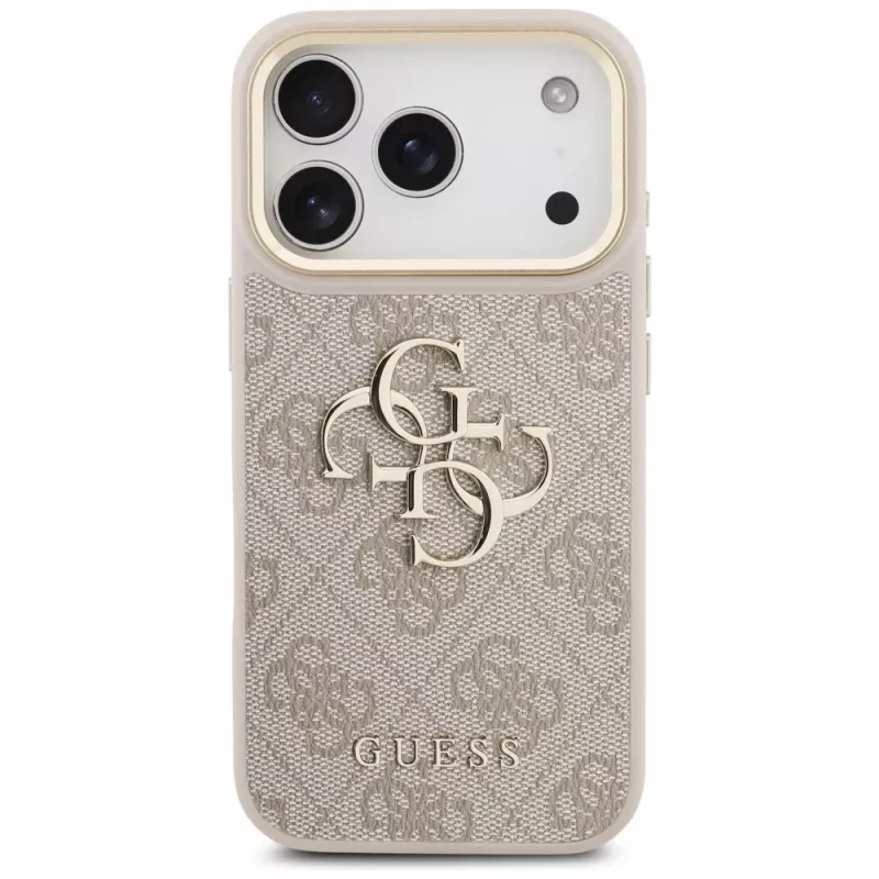 Guess 4G Big Classic Logo Big Strap Metal Buttons Θήκη για Apple iPhone 17 Pro Ροζ