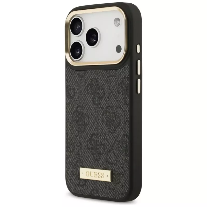 Guess 4G Logo Plate MagSafe Θήκη για Apple iPhone 15 Pro, Μαύρο