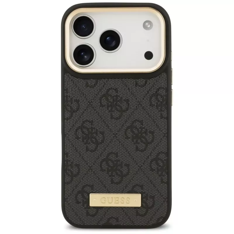 Guess 4G Logo Plate MagSafe Θήκη για Apple iPhone 15 Pro, Μαύρο