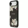Guess Grained Flowers Classic Logo MagSafe Θήκη για Apple iPhone Air - Μαύρο