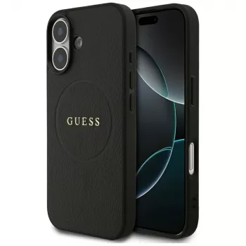Guess Grained Ring MagSafe Θήκη για iPhone 17 - Μαύρο