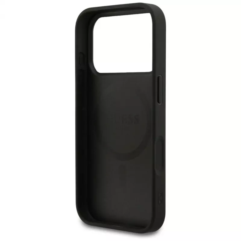 Guess Grained Ring MagSafe Θήκη για iPhone 17 Pro Max (Μαύρο)