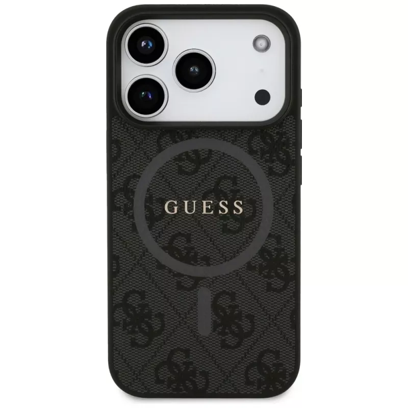 Guess 4G Ring Classic Logo MagSafe Θήκη για iPhone 17 Pro (Μαύρο)