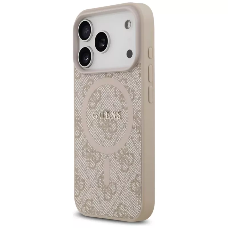 Guess 4G Ring Classic Logo MagSafe Θήκη για iPhone 17 Pro Ροζ