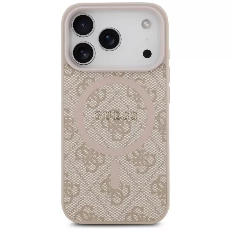 Guess 4G Ring Classic Logo MagSafe Θήκη για iPhone 17 Pro Ροζ