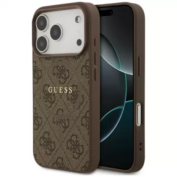 Guess 4G Ring Classic Logo MagSafe Θήκη για Apple iPhone 17 Pro, Καφέ