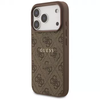 Guess 4G Ring Classic Logo MagSafe Θήκη για Apple iPhone 17 Pro, Καφέ
