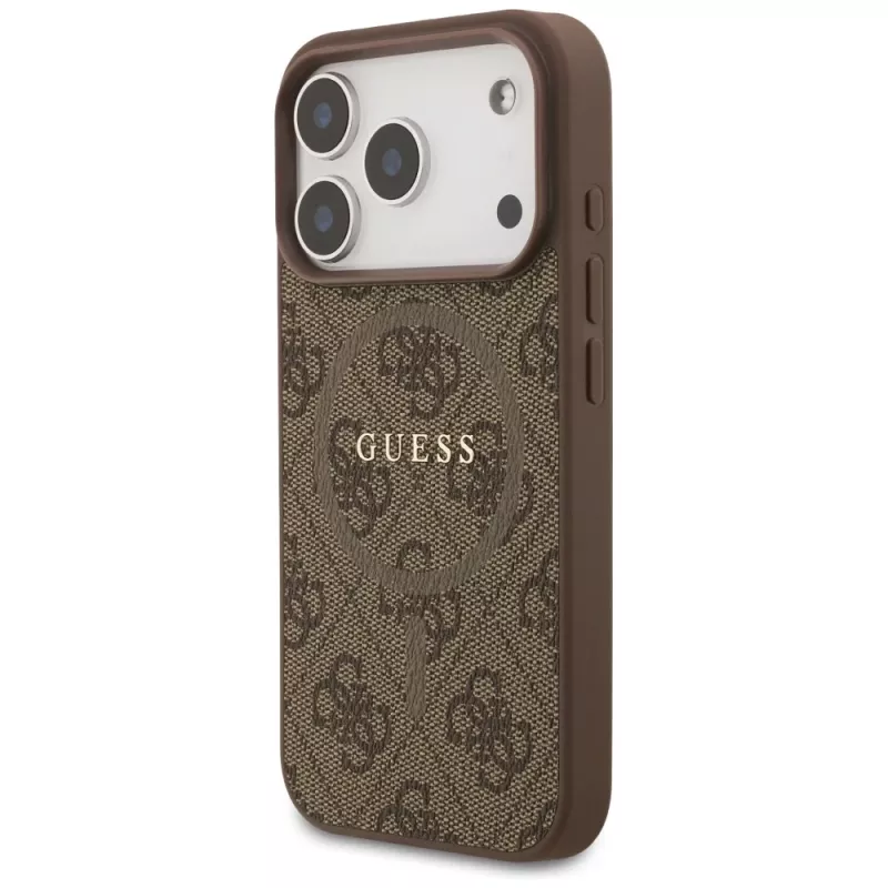 Guess 4G Ring Classic Logo MagSafe Θήκη για Apple iPhone 17 Pro, Καφέ