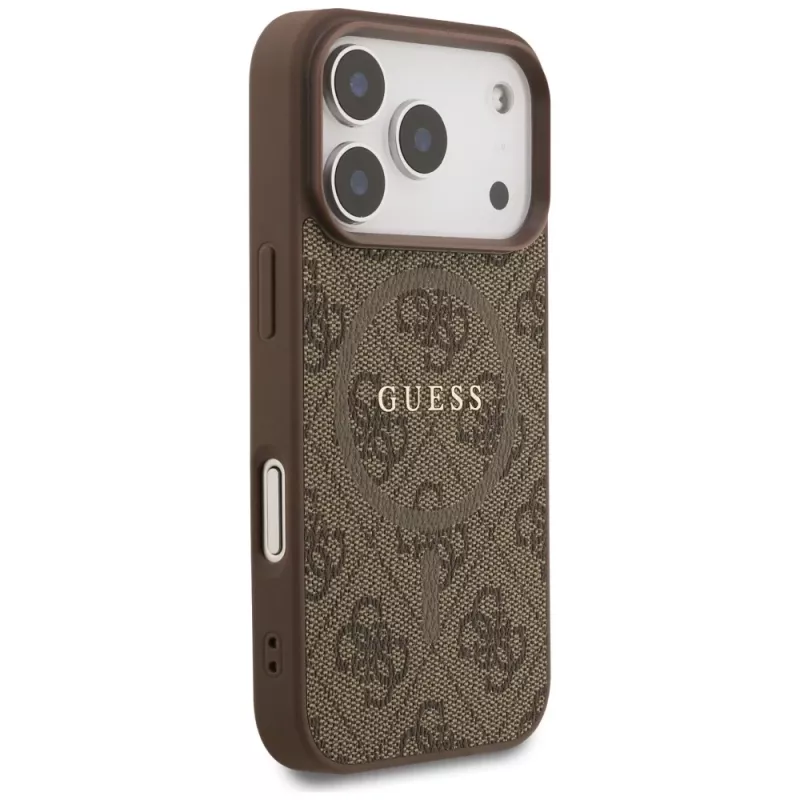 Guess 4G Ring Classic Logo MagSafe Θήκη για Apple iPhone 17 Pro, Καφέ