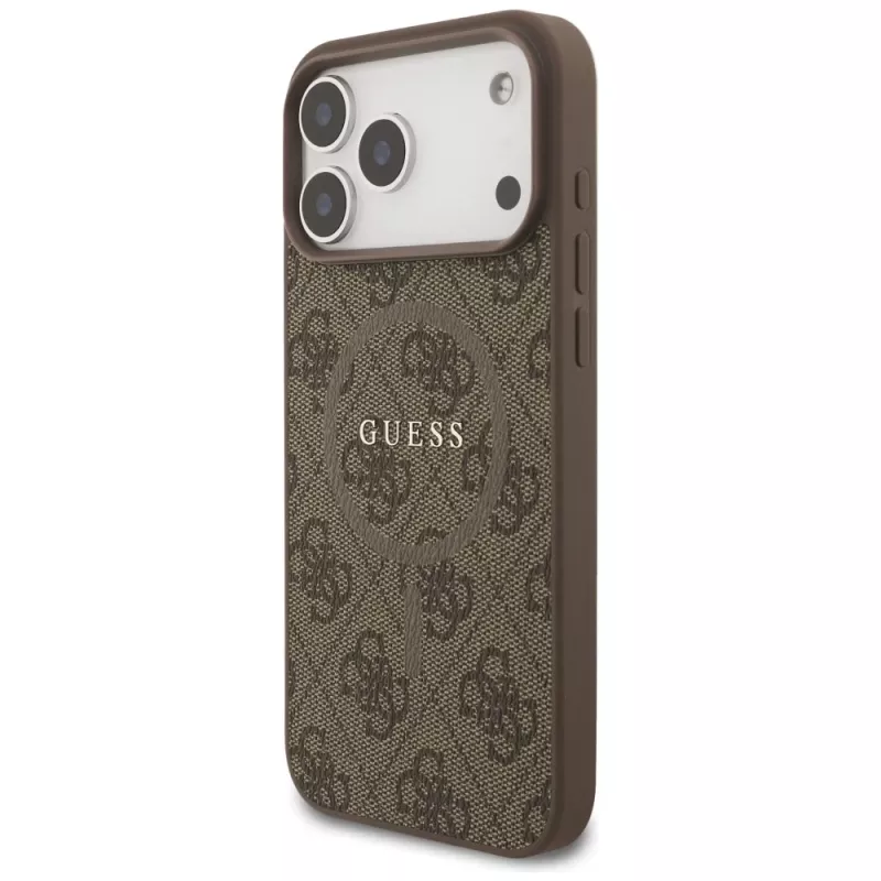 Guess 4G Ring Classic Logo MagSafe Θήκη για iPhone 17 Pro Max (Καφέ)