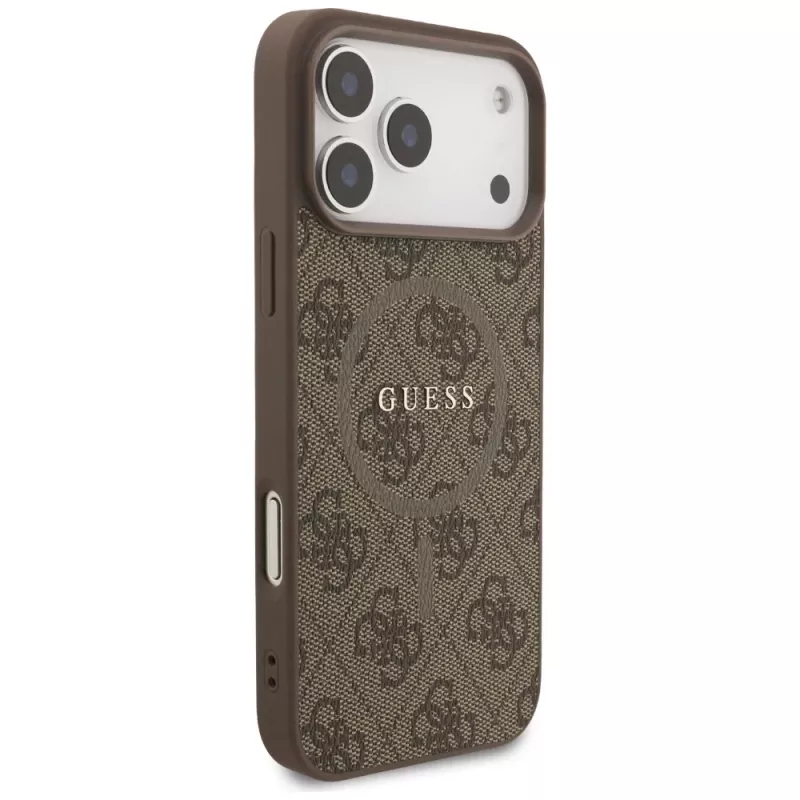 Guess 4G Ring Classic Logo MagSafe Θήκη για iPhone 17 Pro Max (Καφέ)