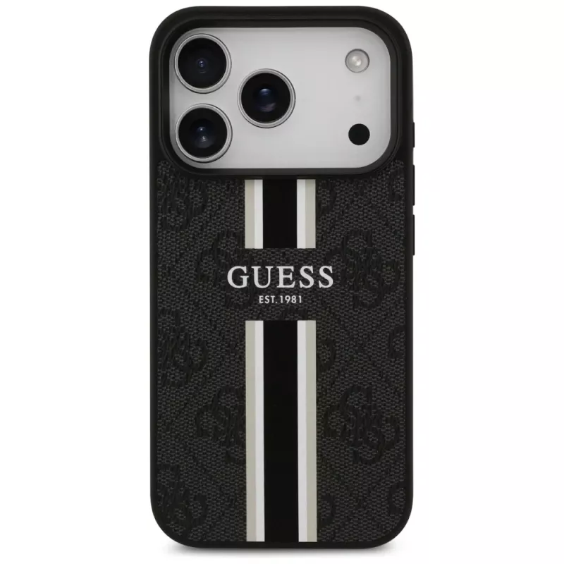 Guess 4G Printed Stripes MagSafe Θήκη για iPhone 17 Pro (Μαύρο)