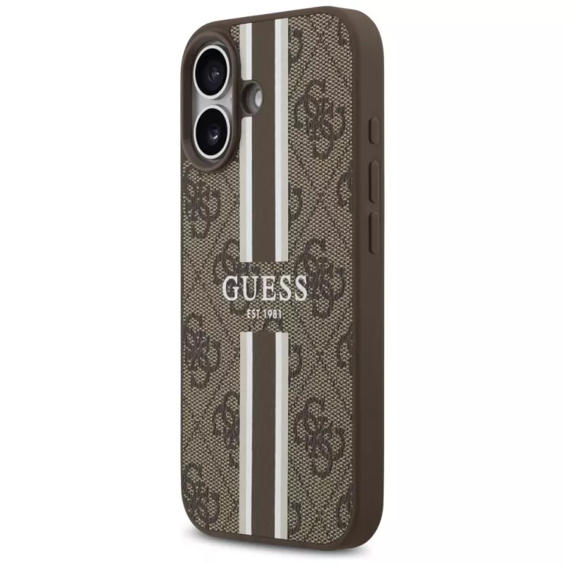Guess 4G Printed Stripes MagSafe Θήκη για iPhone 17 (Καφέ)