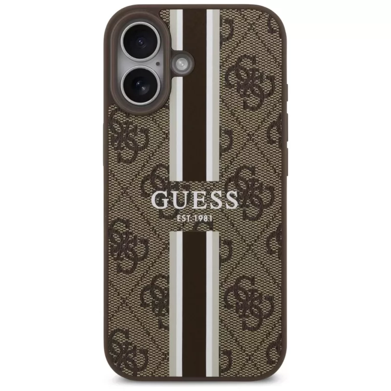 Guess 4G Printed Stripes MagSafe Θήκη για iPhone 17 (Καφέ)