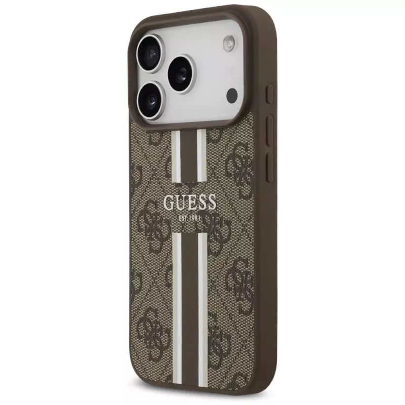 Guess 4G Printed Stripes MagSafe Θήκη για Apple iPhone 17 Pro - Καφέ