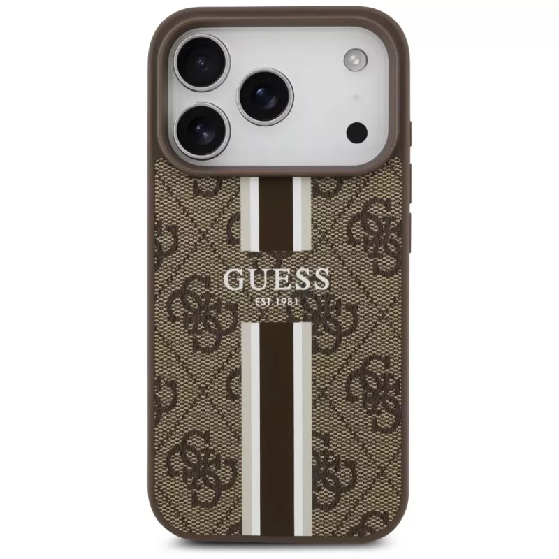 Guess 4G Printed Stripes MagSafe Θήκη για Apple iPhone 17 Pro - Καφέ
