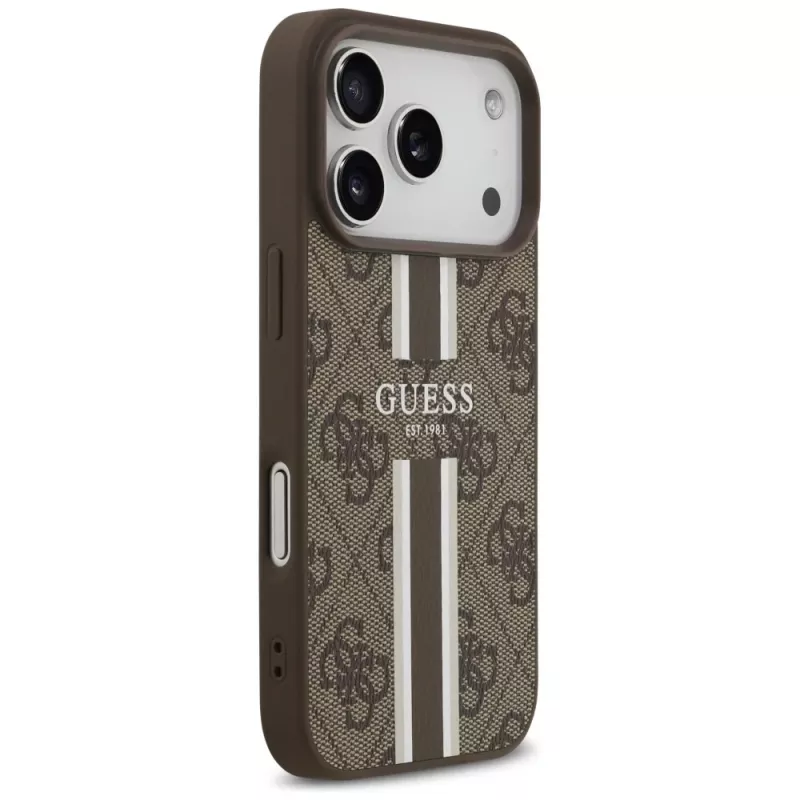 Guess 4G Printed Stripes MagSafe Θήκη για Apple iPhone 17 Pro - Καφέ