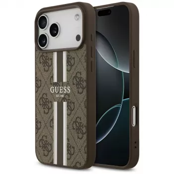Guess 4G Printed Stripes MagSafe Θήκη για iPhone 17 Pro Max (Καφέ)