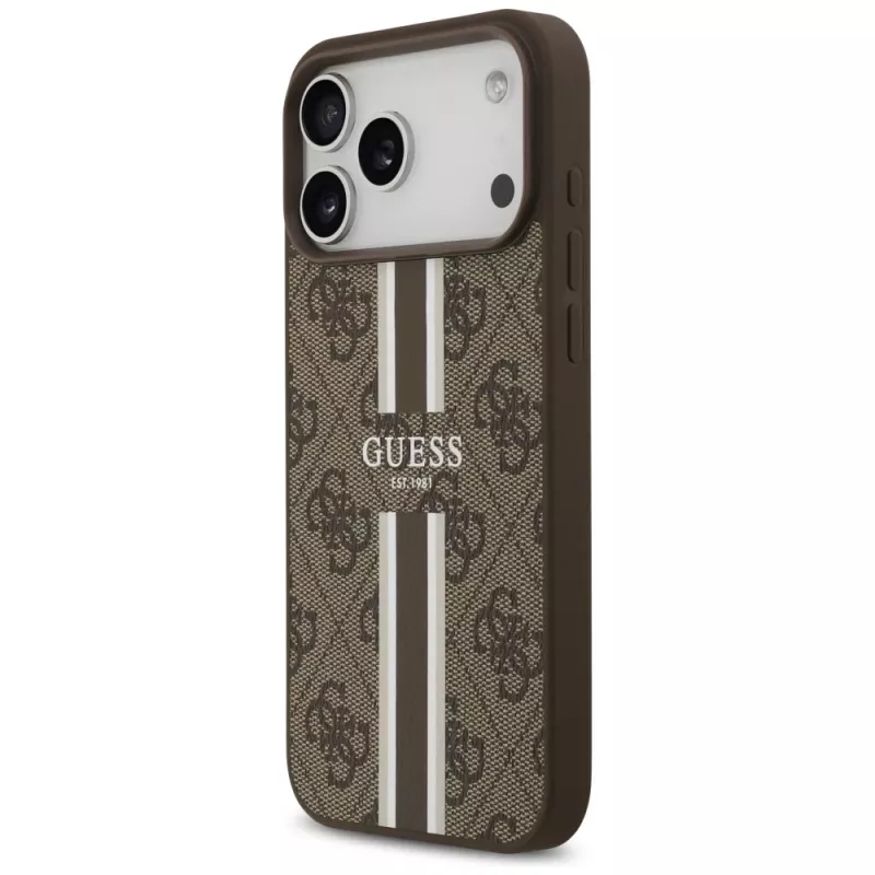 Guess 4G Printed Stripes MagSafe Θήκη για iPhone 17 Pro Max (Καφέ)