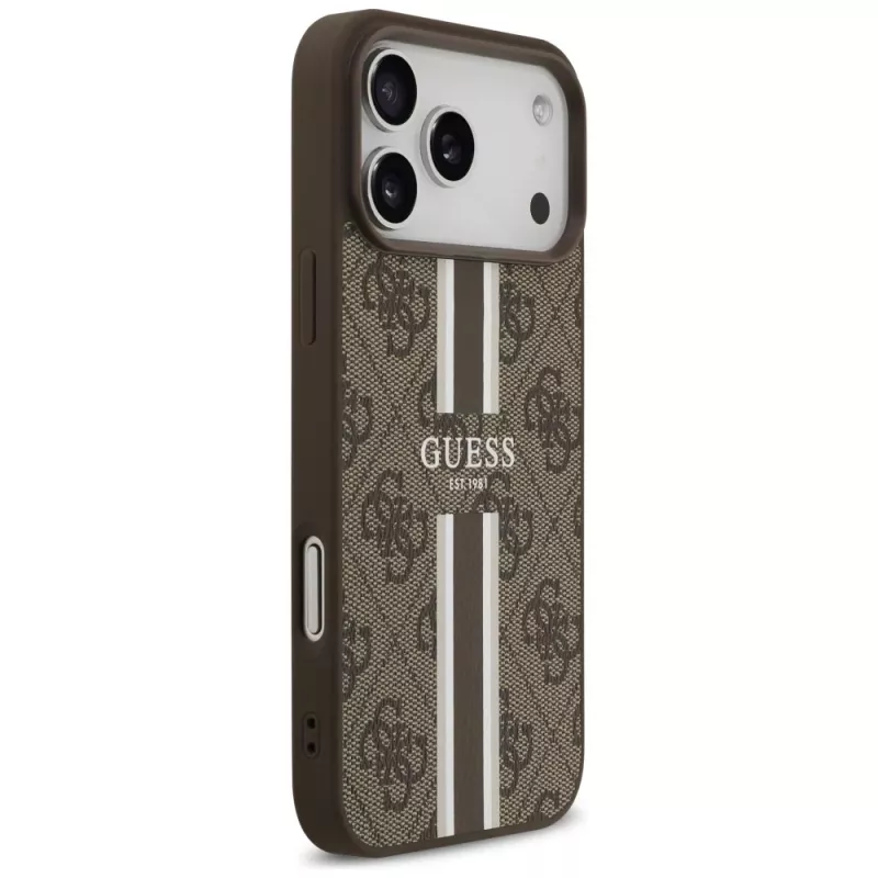 Guess 4G Printed Stripes MagSafe Θήκη για iPhone 17 Pro Max (Καφέ)