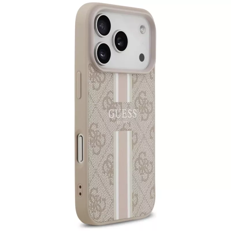 Guess 4G Printed Stripes MagSafe Θήκη για iPhone 17 Pro (Ροζ)