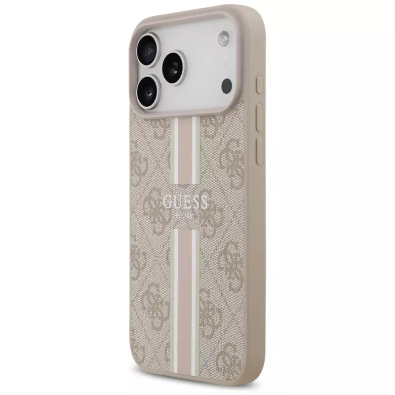 Guess 4G Printed Stripes MagSafe Θήκη για iPhone 17 Pro Max (Ροζ)