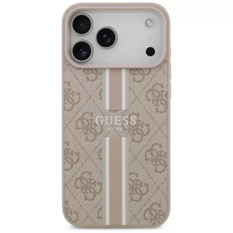 Guess 4G Printed Stripes MagSafe Θήκη για iPhone 17 Pro Max (Ροζ)